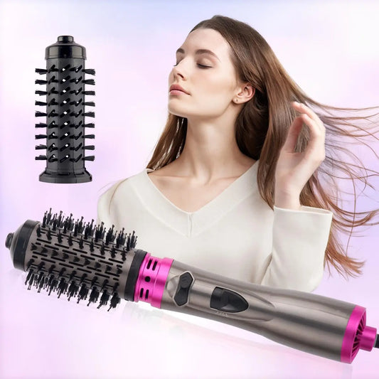 2 in 1 Hair Dryer Brush with Replacement Head, 1 Set Hot & Cold Air Automatic Rotating Hair Styling Brush, Professional Hair Styling Tool, Hair Styler for Women